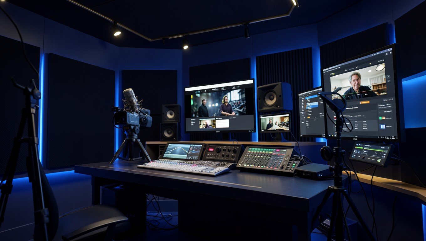 Estudio de transmisión de radio y televisión
